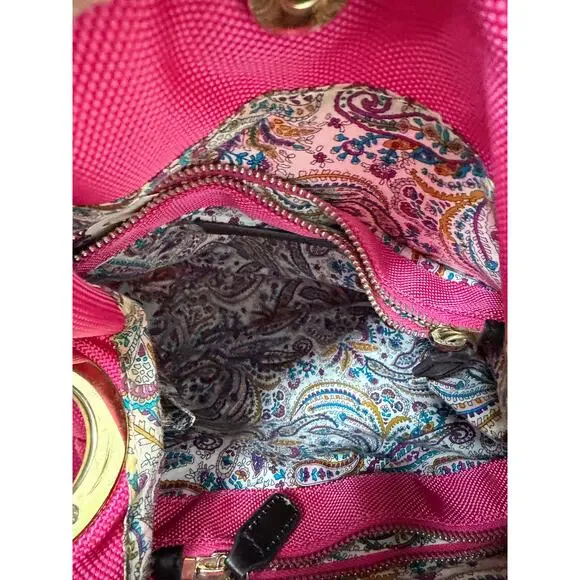 JPK Jean-Pierre Klifa Paris 75 Bucket Shoulder Bag Hot Pink Nylon Canvas - Picture 6 of 8